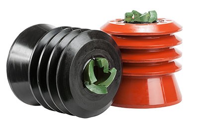 Top and bottom cementing plugs