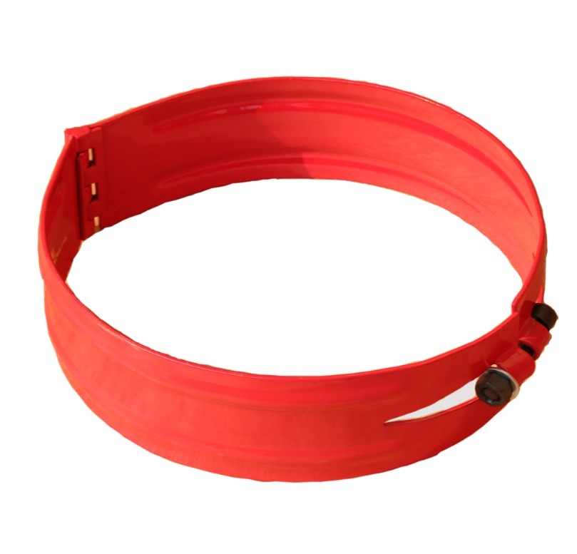 Hinged bolted stop collar